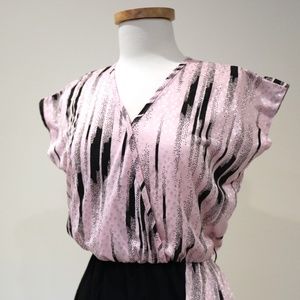 80's Cap Sleeve Dress Geometric Abstract Print